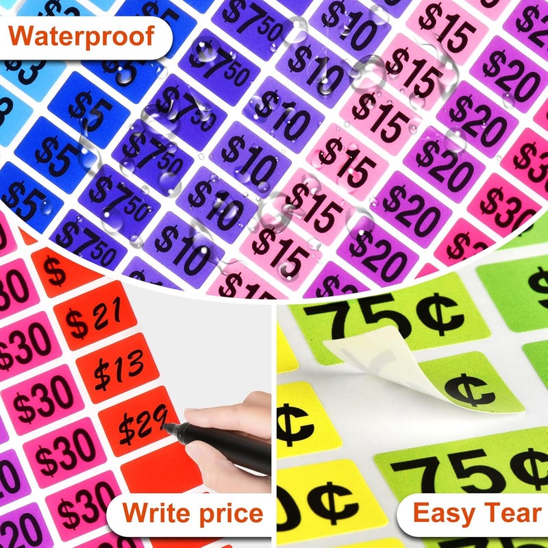 WUINOID 4500 Pcs Garage Sale Stickers, Yard Sale Price Stickers, Price Tag Labels Stickers for Yard Sale Supplies, Garage Sale Supplies, 1/2" X 3/4" Pricing Labels - Image 3